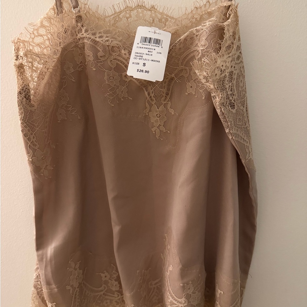 Windsor Lace-Embellished Tan Chemise